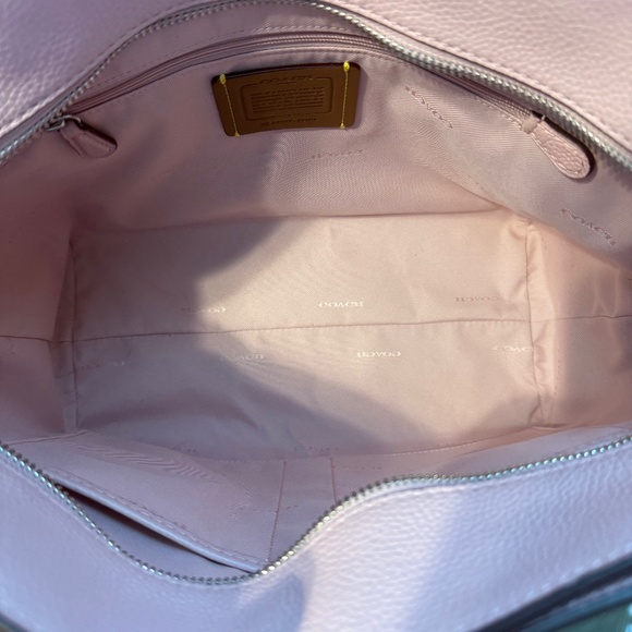 Coach Pebble Leather Turnlock Chain Tote - Powder Pink - Picture 8 of 11